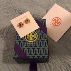Tory Burch Rope Knot Gold Stud Earrings